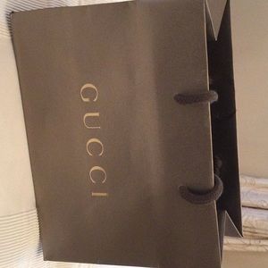 Gucci shopping bag bronze w/gold logo